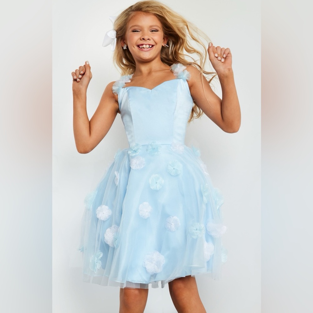 Jovani K25989 blue size 8 NWT brand new never worn before never altered